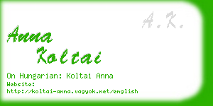 anna koltai business card